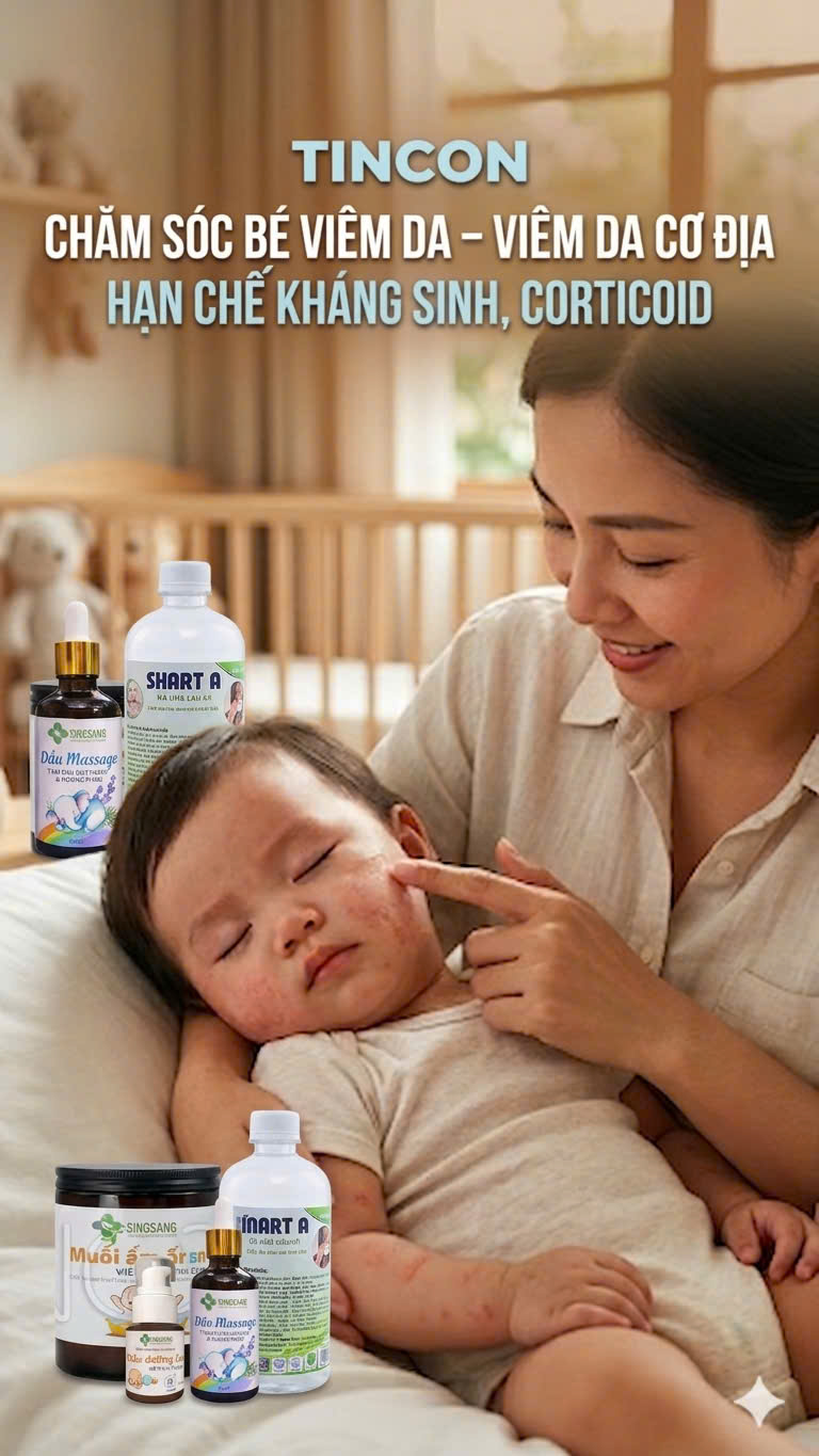 TINCON CHĂM SÓC BÉ VIÊM DA – VIÊM DA CƠ ĐỊA HẠN CHẾ KHÁNG SINH, CORTICOID